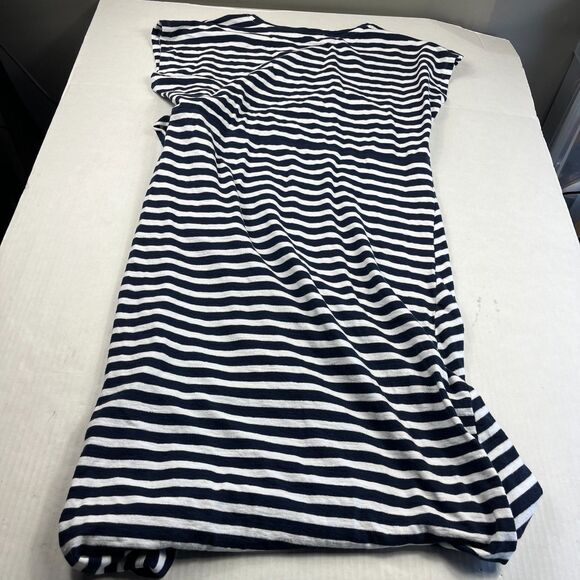LOFT Striped Midi Dress Tie Waist Casual Coastal Nautical Summer Stretch XL - Picture 9 of 10